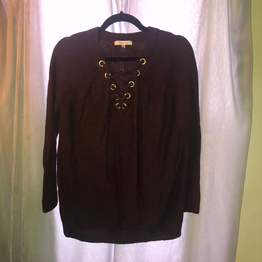 Long Sleeve Brown Blouse